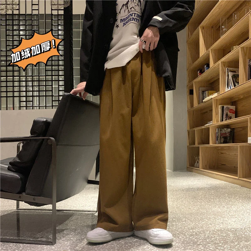 

Мужские брюки с широкими штанинами, однотонные прямые Свободные Повседневные Удобные модные штаны нейтрального цвета по удивительной цене...