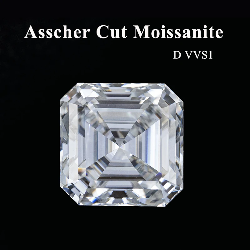 3-11mm Asscher Cut Moissanite Loose Stone D Color VVS1 Lab Grown Moissanite Diamonds Wholesale DIY Jewelry Accessories