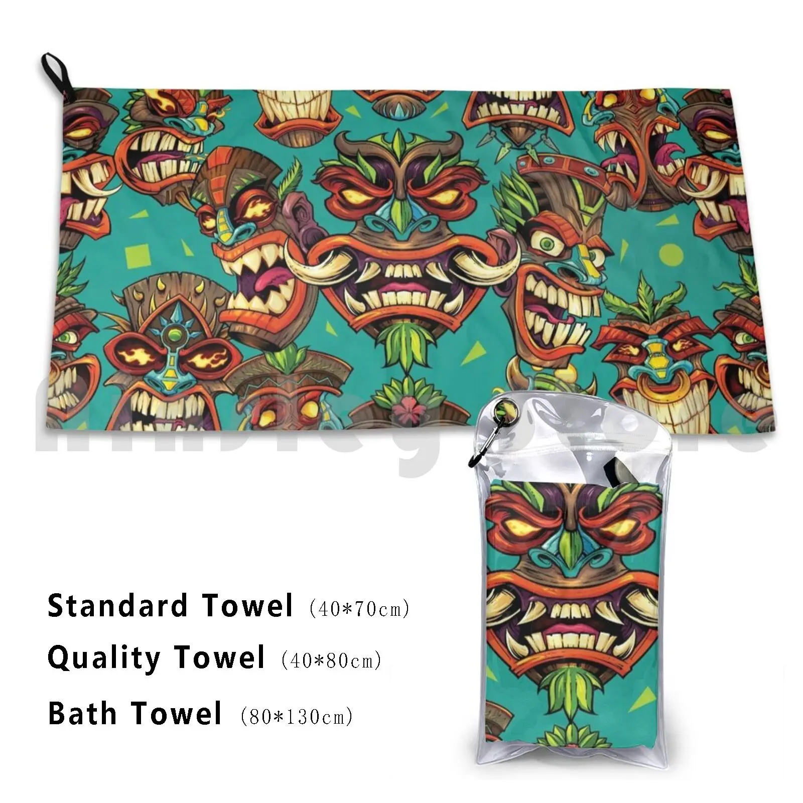Quick Dry Quality Towel Licensing Tiki Beach Resort Pattern Repeat Hawaiian