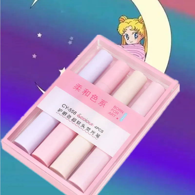 

Color Pastel Highlighter Korean Stationery Eye Protection Oblique Tip Marker Pen Colored Graffiti Markers for School Supplies