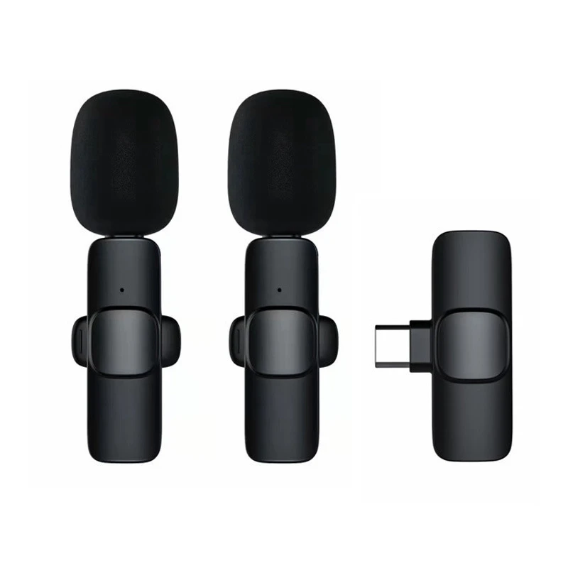

Convenient Wireless Lavalier Microphone Noise Reduction Live Interview Recording for Type C,One for Two Charging Version