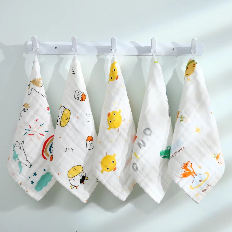 

6-слойное детское квадратное полотенце, моющийся хлопковый носовой платок, полотенце для лица, Марлевое полотенце, Слюнявчики, нагрудник для кормления