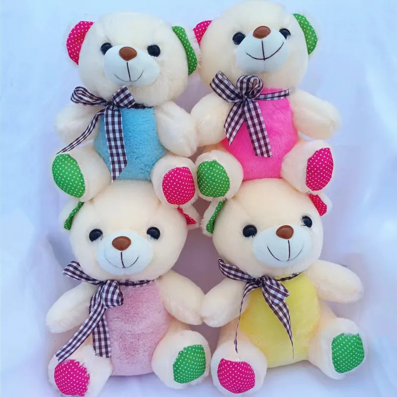 

20cm Kawaii Teddy Bear Plush Toy Stuffed Soft Animal Bow Multicolor Doll For Children Baby Kids Birthday Valentine's Day Gift