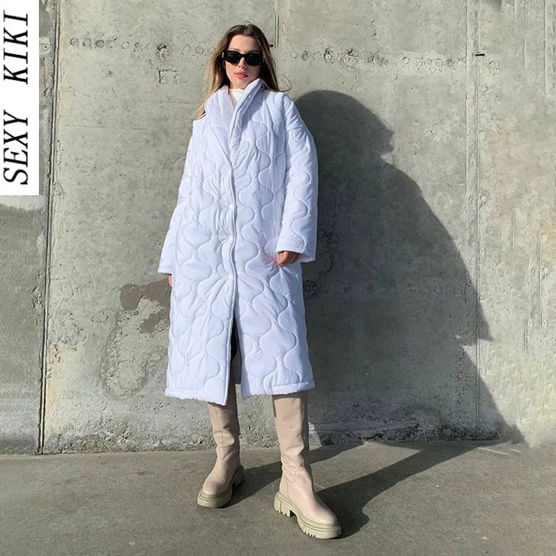 Winter new long lace-up padded jacket design sense women's fashion casual warm padded jacket