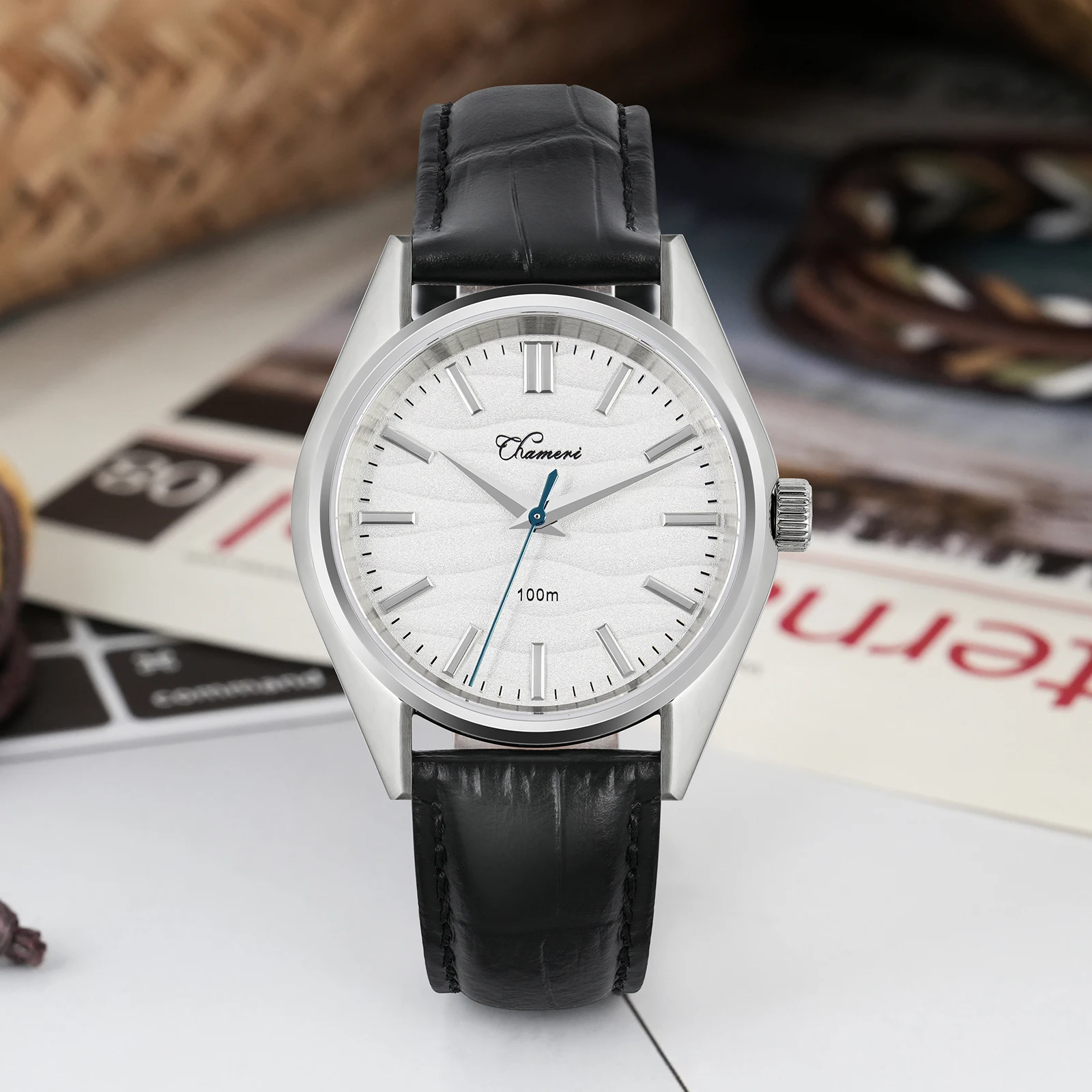 Chameri GS04 Ретро Часы Кварцевые VH31 Механизм Сапфировое Стекло Нержавеющая Сталь 100M