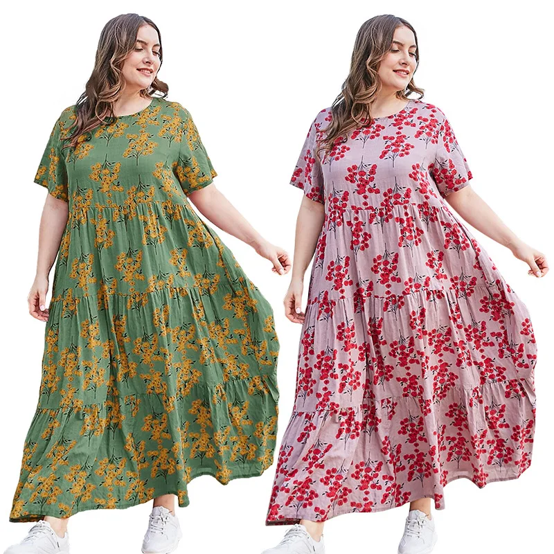 

Женская юбка в клетку с коротким рукавом и оборками, свободного покроя