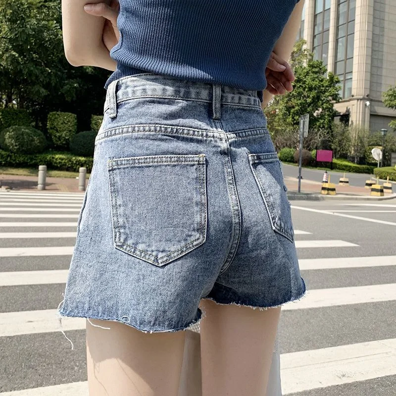 Loose Ripped Women's Denim Shorts Baggy Mini Short Pants for Woman To Wear Jeans Clothing Trend 2023 Fashion XL Clothes Vintage