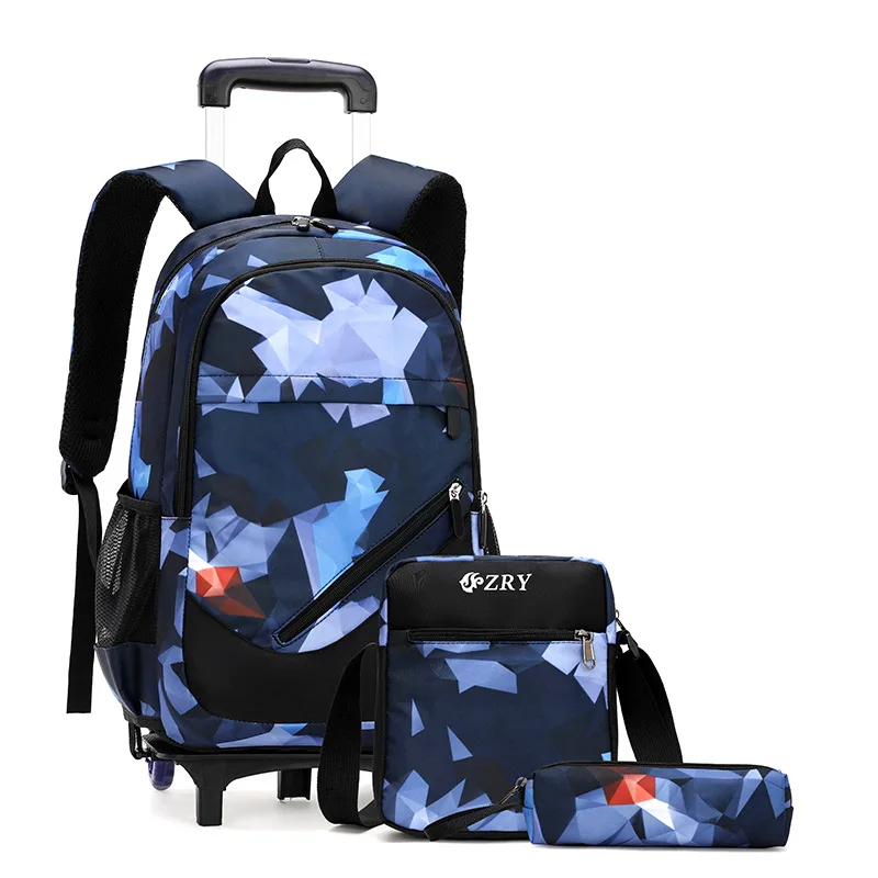 waterproof Trolley backpack boys Girls children School Bags Wheels Travel bag Luggage backpack kids Rolling detachable schoolbag