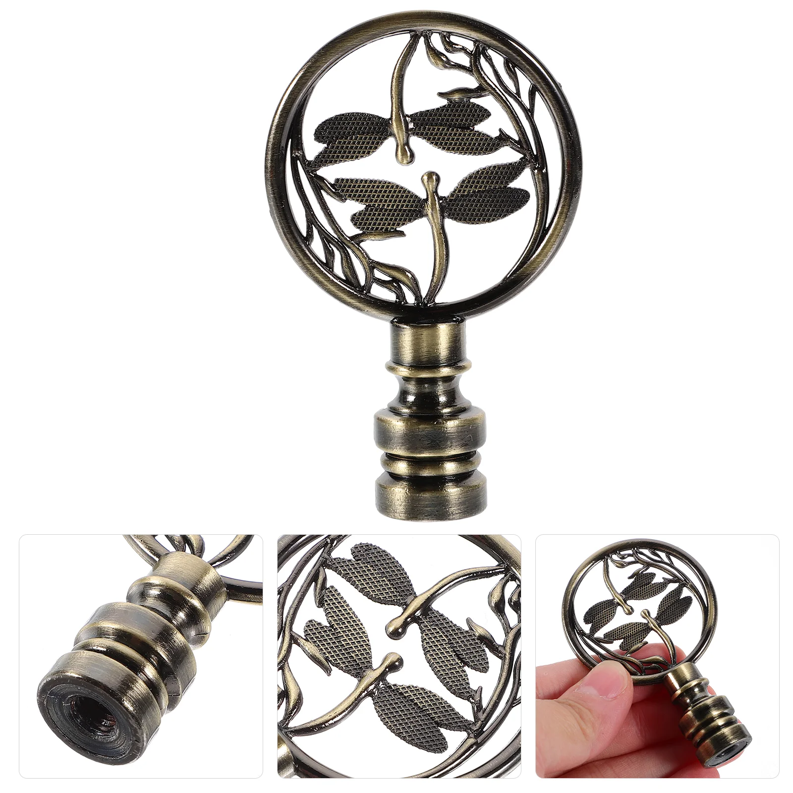 

Lamp Finial Cap Decoration Metal Lamp Finial Cap Knob Decorative Dragonfly Lamp Cap Decor