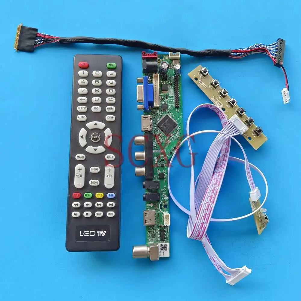 

Плата контроллера ЖК-драйвера подходит для Φ 40 Pin LVDS 10,1 "светодиодный экран AV VGA USB HDMI-совместимый 1024 600 аналоговый ТВ-сигнал