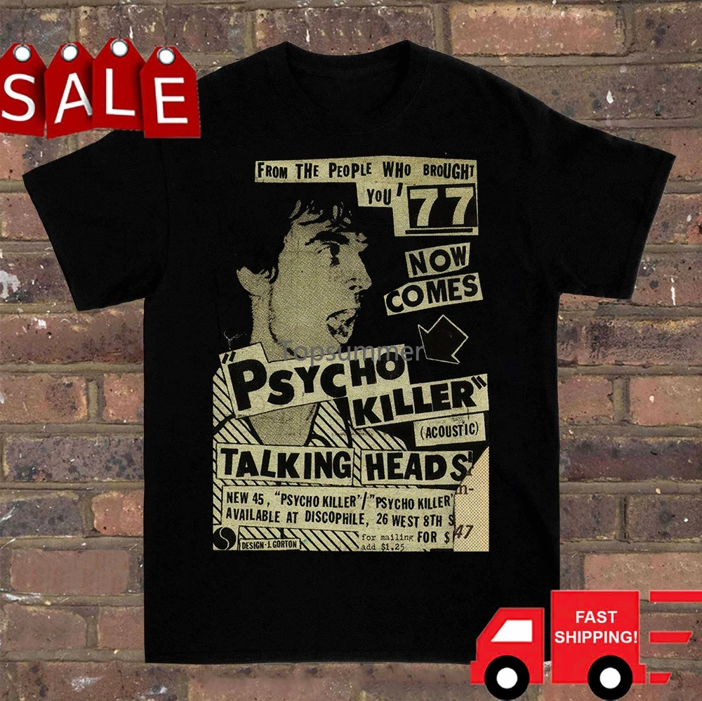 

Retro Psycho Killer Talking Heads Shirt Short Sleeve Black Unisex S-5Xl Pe375