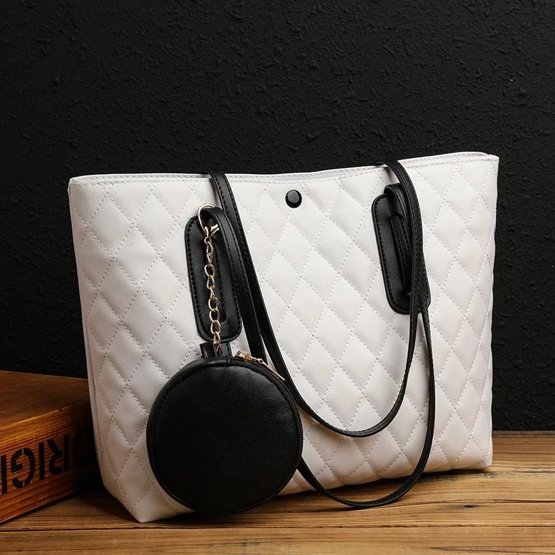 

Large Capacity Lady PU Leather Shoulder Bag Shopping 2pcs
