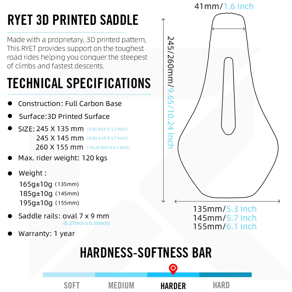 RYET Велосипедное Седло Из Углеродного Волокна С 3D Принтом Унисекс MTB Гравийное