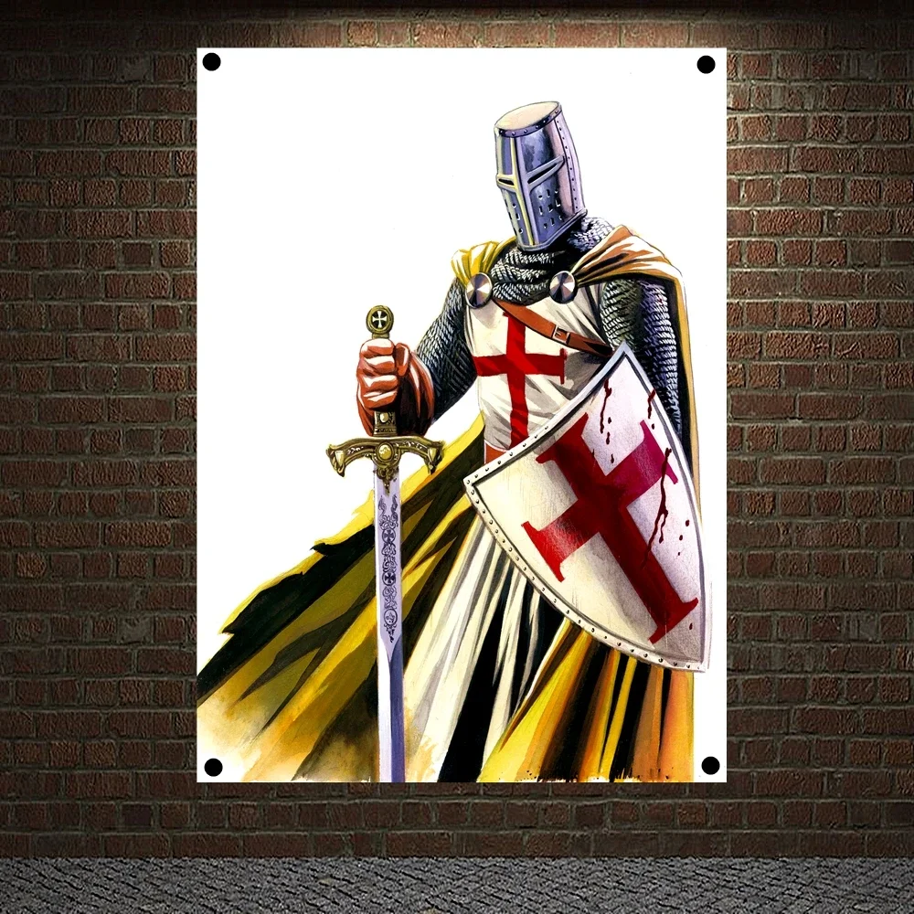Плакаты и принты с изображением воина Христа холст рыцари тамплиеры настенные