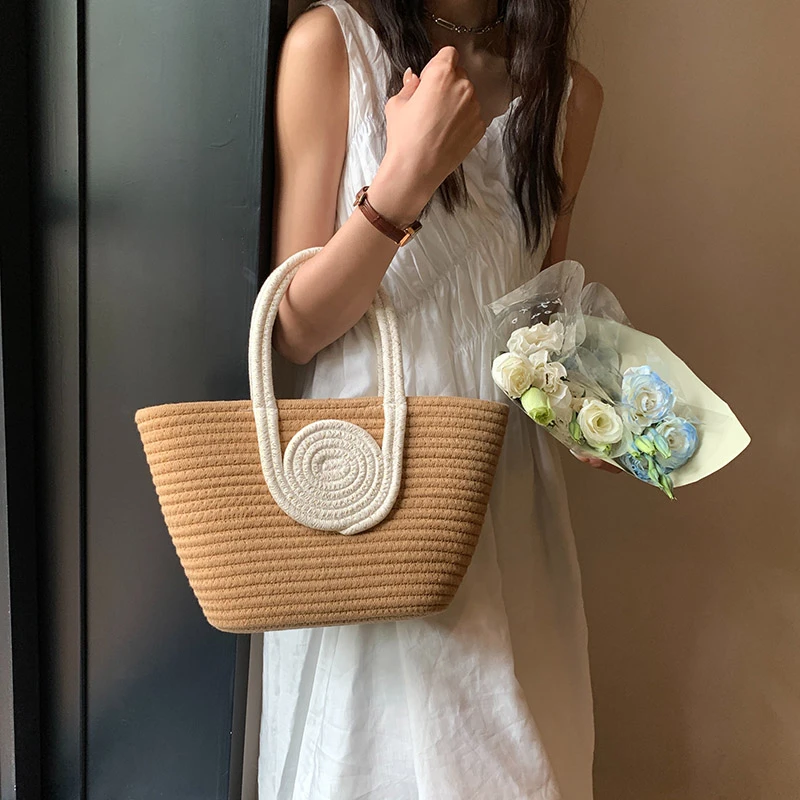 

2023 Autumn Women's Bag Fashion Trend New Large Capacity Straw Colored Braided Bag Hot Selling Fashion Versatile Travel BeachBag