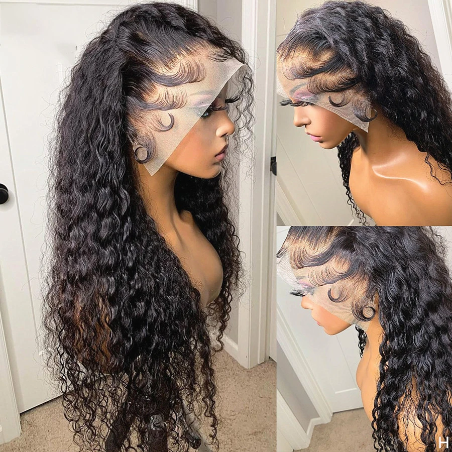 

Natural Black Soft Kinky Curly 26inch Long 180|% Density Glueless Lace Front Wig For Women Babyhair Pre Plucked Daily Deep Part