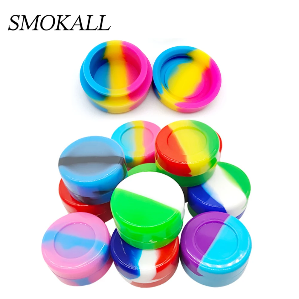 

50Pcs Silicone Boxes Container 5ml Shisha Jar Herb Storage For Dab Wax Container Oil Wax Case Smoking Smoke Tobacco Accessories