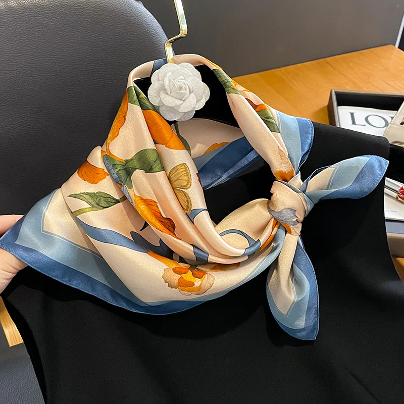 Женский шарф из 100% шелка 53 см