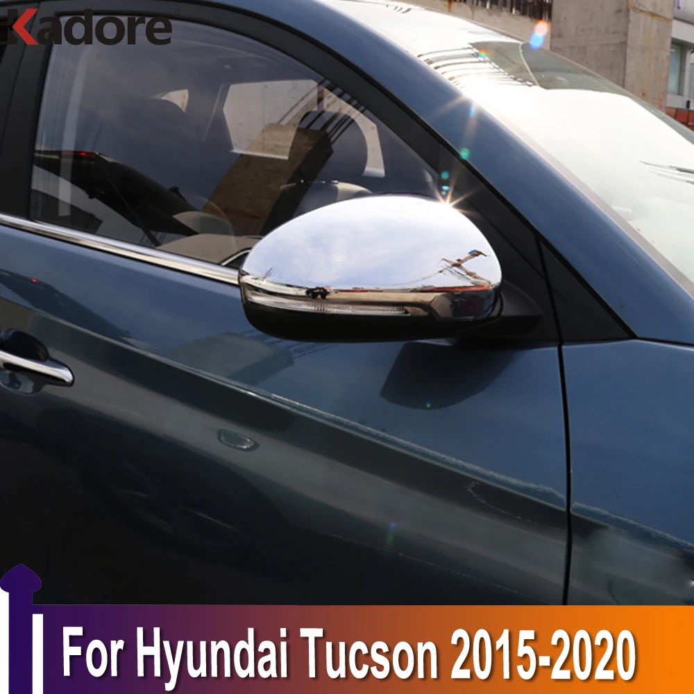 Hyundai Tucson 2015 için 2016 2017 2018 2019 2020 ABS krom yan kapı dikiz aynası kapağı trimler araba dış aksesuarları