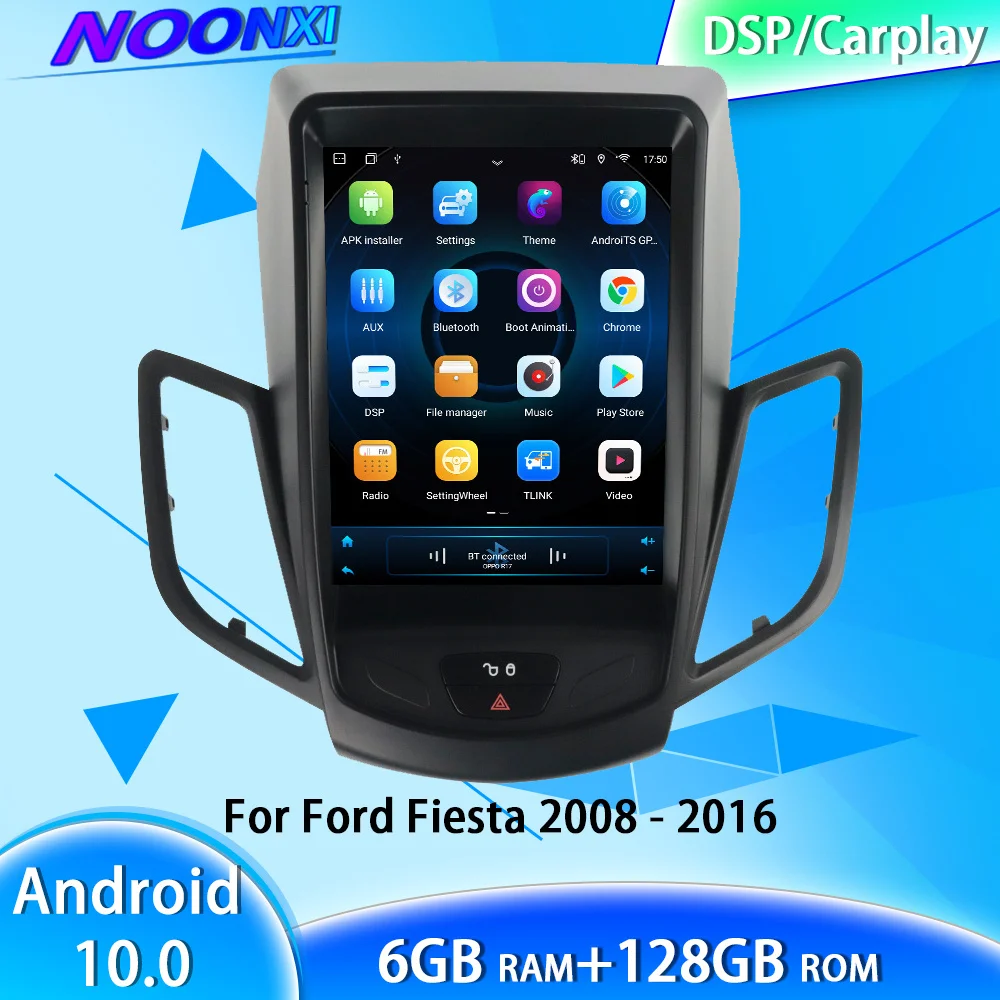 

Для Ford Fiesta 2008-2016, радио, стерео, мультимедийный плеер с Bluetooth, GPS, Android 9,0, сенсорным экраном в стиле Tesla, Навигацией по Wi-Fi