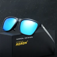 aoron mens polarized sunglasses men classic square sun glasses uv400 mirror aluminum leg eyeglass