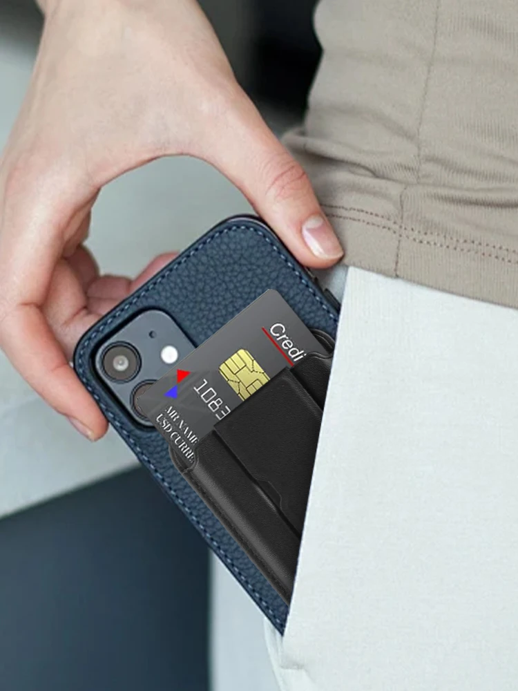 Магнитный Чехол-кошелек Для iPhone 14/13/12 Pro Max Совместимый С MagSafe Держатель Карт Со