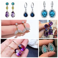 fashion silver color mermaid tail fishtail drop earrings women cubic zircon earrings girls engagement jewelry gifts