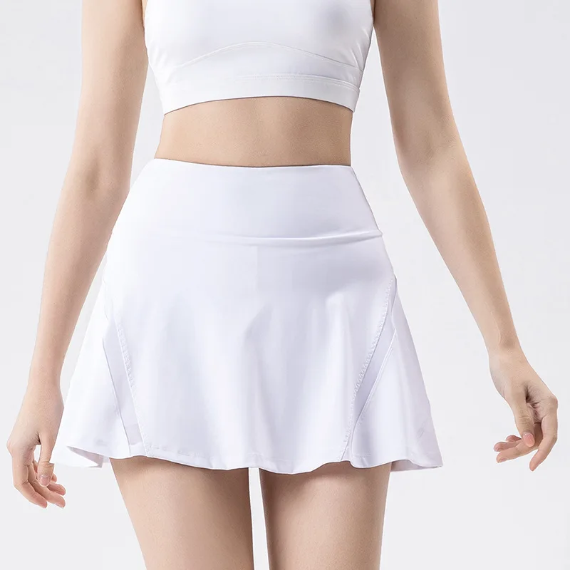 

Lulu Rning Short Skirt High Waisted Tennis Pleated Skirts Breathable Quick Dry Sports Dance Skirt Anti-exposure Yoga Skorts