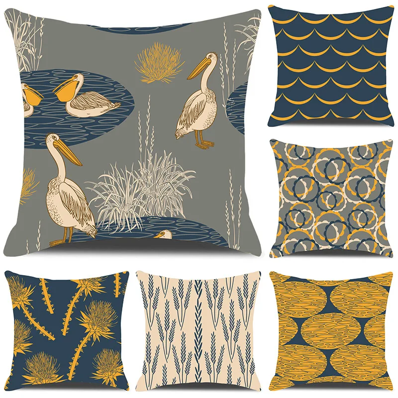 

45X45CM Irregular Geometric Print Peach Skin Cushion Pillow Cover Home Living Room Sofa Pillow Cover Wholesale