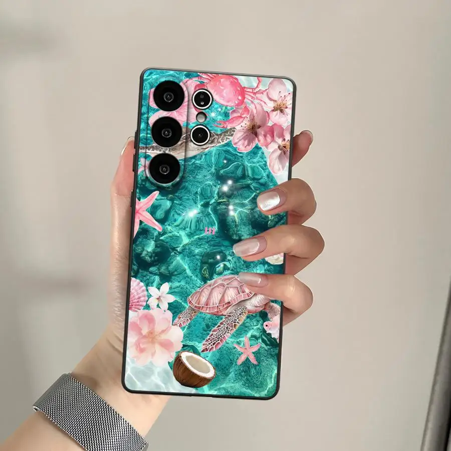 Фото Чехол для Samsung Galaxy S26 Ultra Note 20 8 9 10 S10 S9 S25 Plus S24 S23 S20 Ultra S21 FE, акварельный морской дизайн №2