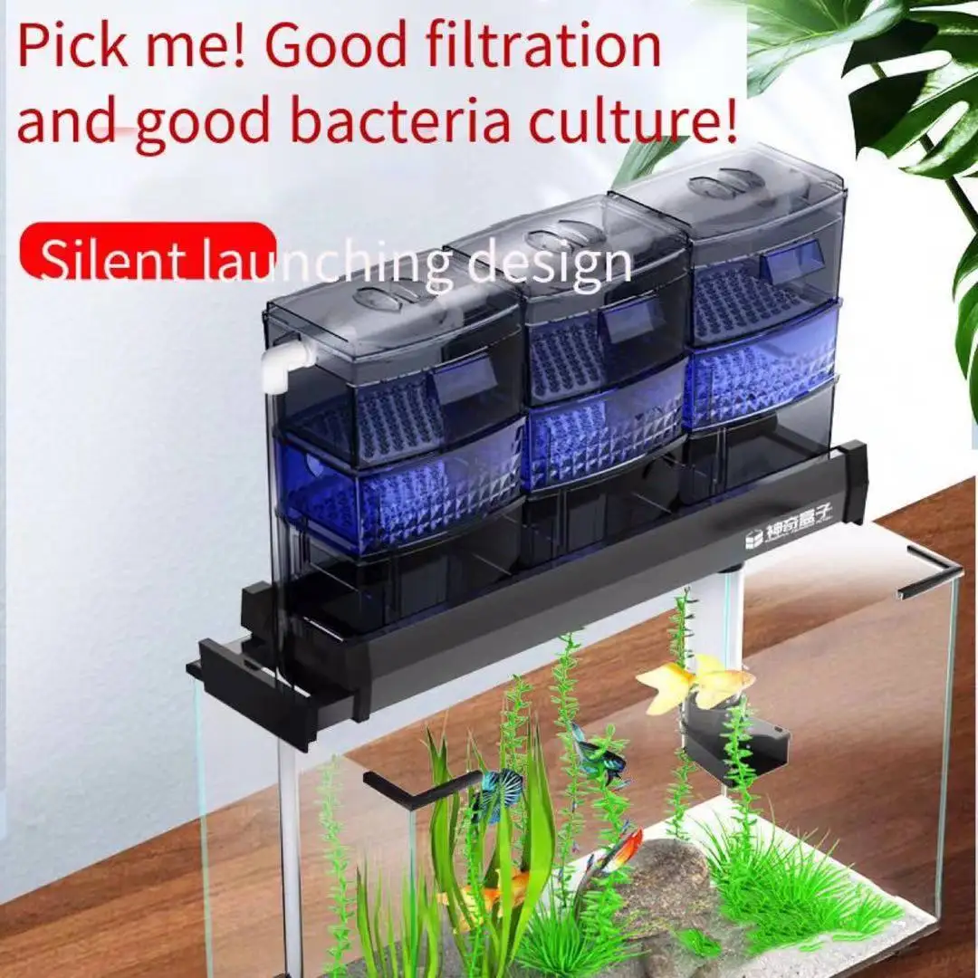 Fish tank filter box drawer drip external water storage top 4-layer cleaning aquarium accessories |