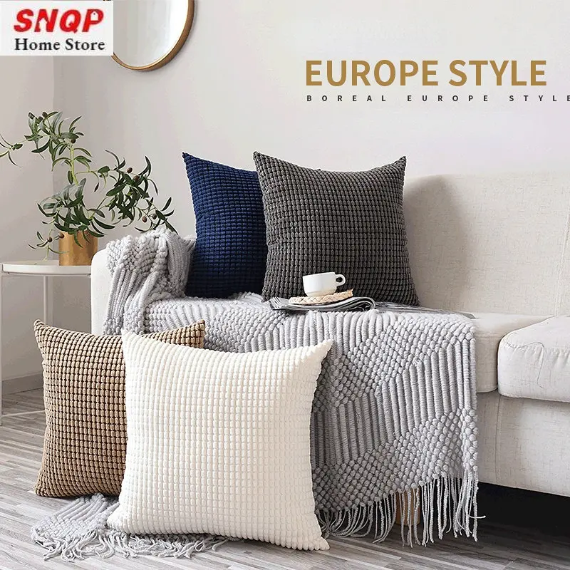 

Nordic Luxury Plush Pillow Cover Solid Corduroy Like Corn Kernels Decorative Pillow Case for Sofa Living Room 45x45cm Home Decor