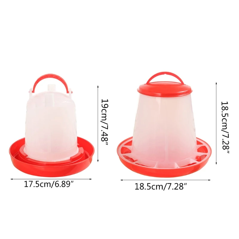 Chick Feeder and Waterer Kit Durable Plastic Fount Gravity Fed Water Container Jar Food Dispenser for Birds Poultry
