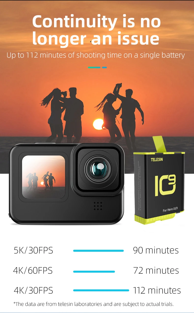 3 шт./упаковка зарядное устройство 1750 мАч для GoPro 9 10 | Электроника