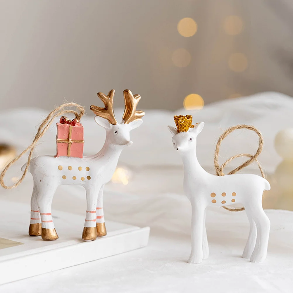 

3 Pcs Elderly Elk Pendant Christmas Decorations Decorative Props Santa Claus Hanging Ornament Resin Xmas Tree Decors Nordic
