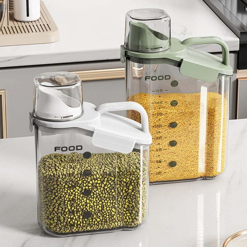 

Зерновые банки, ручка для бутылки, большой диспенсер, коробка для овсяной муки, шкала, емкость для зерна, кухонная еда с контейнером для хран...