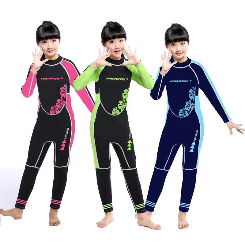 

New Kids Diving Suit 2.5MM Neoprene Wetsuit Children for Boys Girls Keep Warm One-piece Long Sleeves UV Protection Swimwear