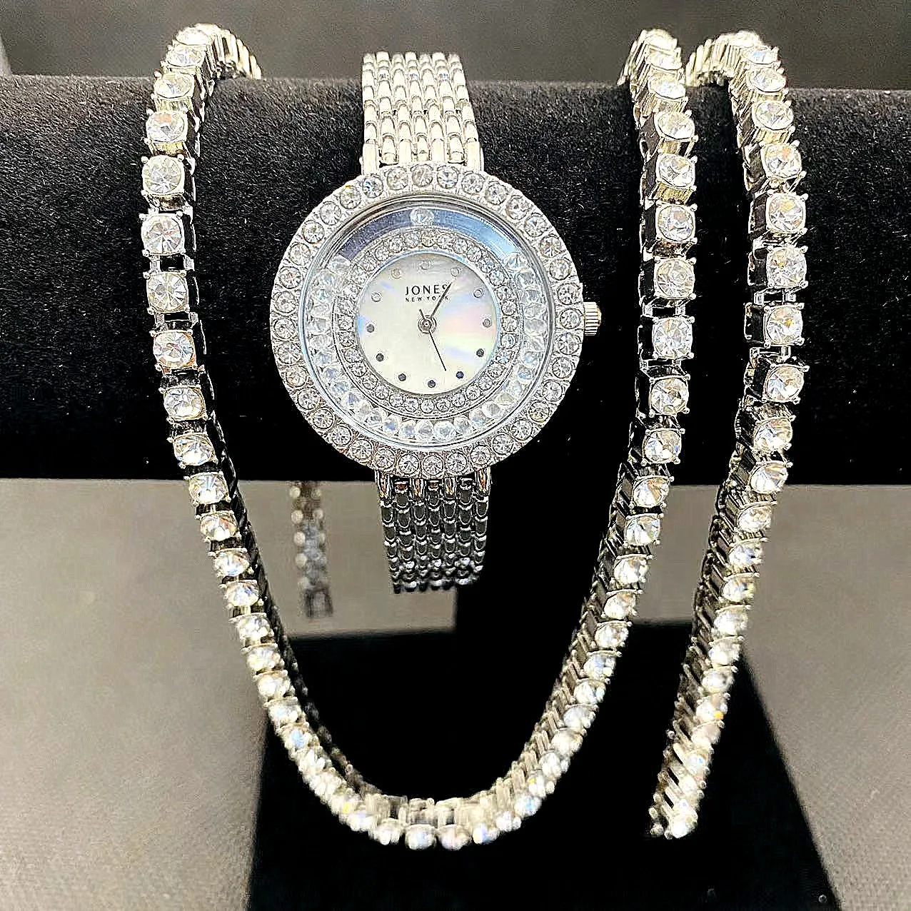 Женские роскошные часы со сверкающими звеньями 3 шт. золотые цепи для тенниса