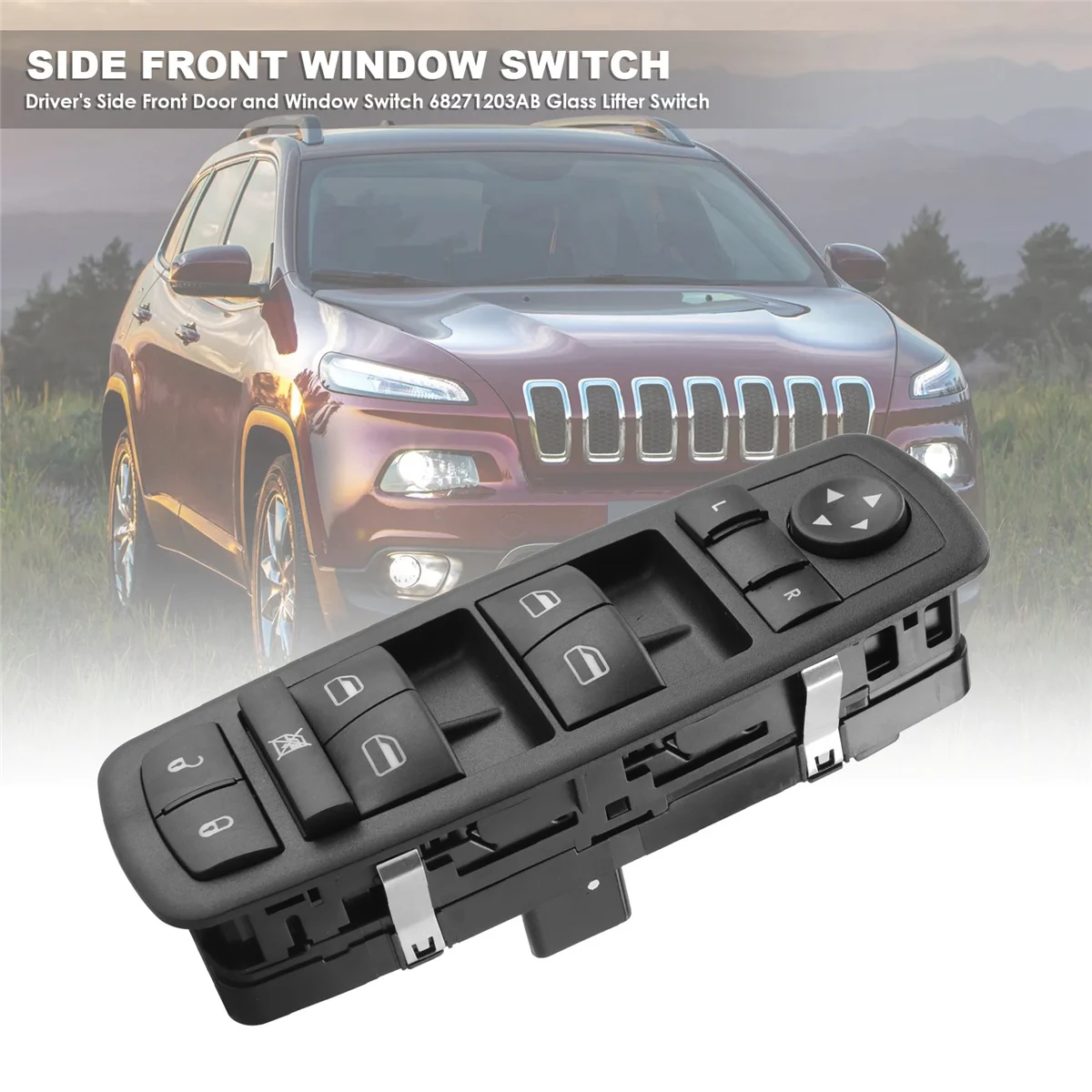 Боковой переключатель входной двери и окна 68271203AB для 2014-2019 Jeep Cherokee Chrysler 200