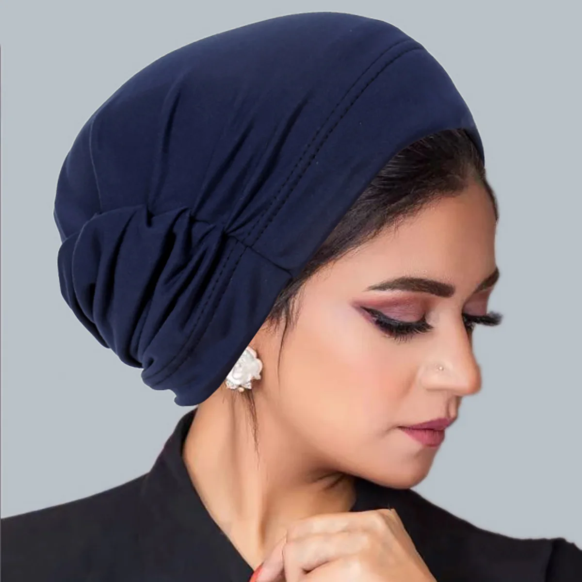 Рамадан однотонный женский мусульманский хиджаб шапки с запахом на голову