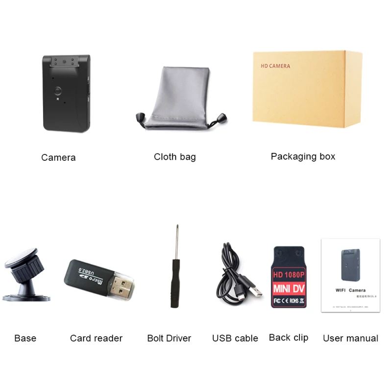 

Cameras 5 Hours 180 Degree Wireless 1080p Megapixel Free Drive Mini Camera Camera Night Mini Camera 2.4g Wifi