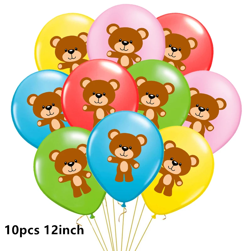 NEW 1Set Teddy Bear Balloons Cute Ted Bears Cartoon Ballons Happy Birhtday Banner Baby Shower Party Decoration Boy Girl Kids Toy |