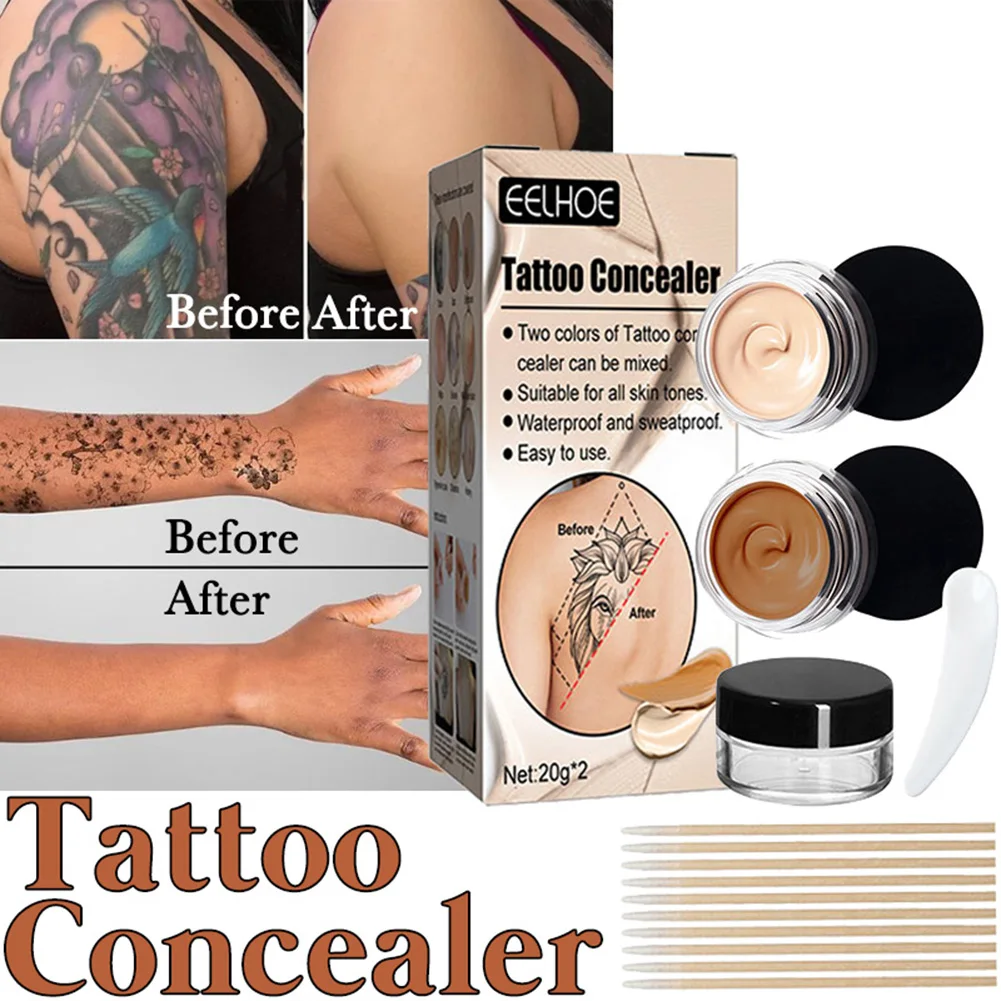 

Tattoo Concealer Waterproof Sweatproof Skin Acne Marks Freckles Scars Concealer Brighten Foundation Makeup For Men Women