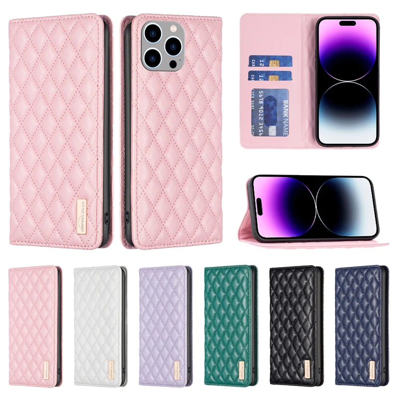 

For iPhone 15 Pro Max 14 Pro Max 13 Mini 12 11 SE 2022 X XR XS Max 8 7 Plus Wallet Small Fragrance Magnetic Flip Leather Case