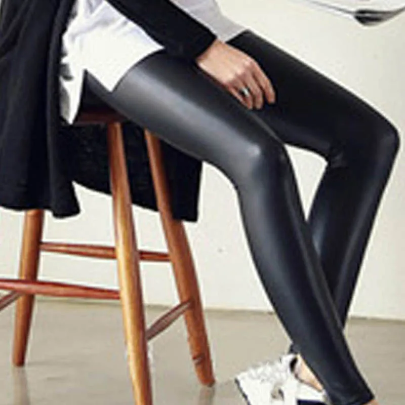 

S-XL New Autumn 2022 Fashion Faux Leather Sexy Thin Black Leggings Calzas Mujer Leggins Leggings Stretchy