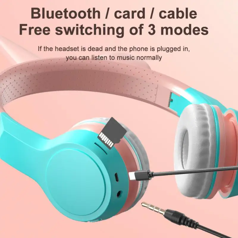 Беспроводная гарнитура с милым единорогом Bluetooth 5 2 наушники стереонаушники для