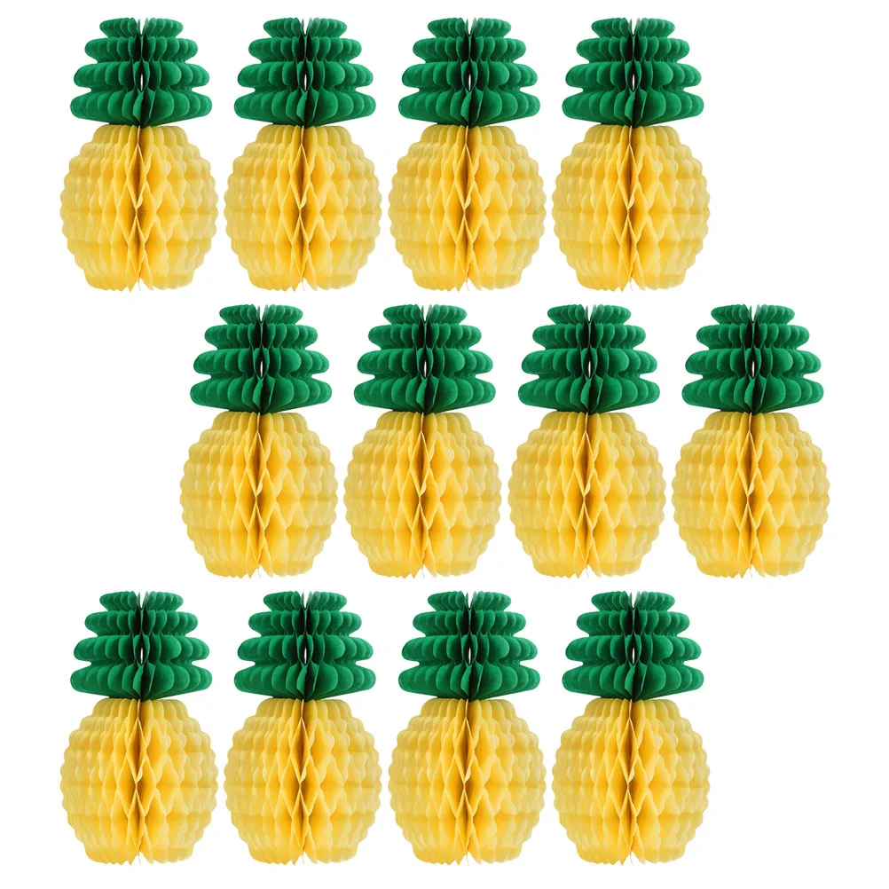 

12 Pcs Tissue Honeycomb Decor Present Decorations Honeycomb Ornament Hawaii Ornament Modeling Paper Hanging Party Favors
