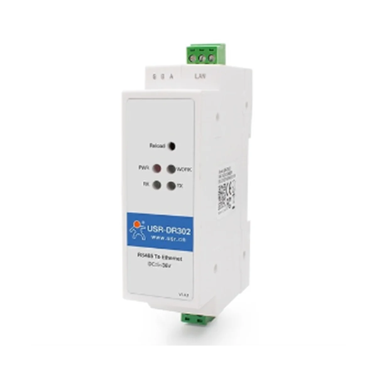 

-DR302 Din Rail Serial RS485 to Ethernet TCP IP Server Module Ethernet Converter Modbus RTU to Modbus TCP Unit