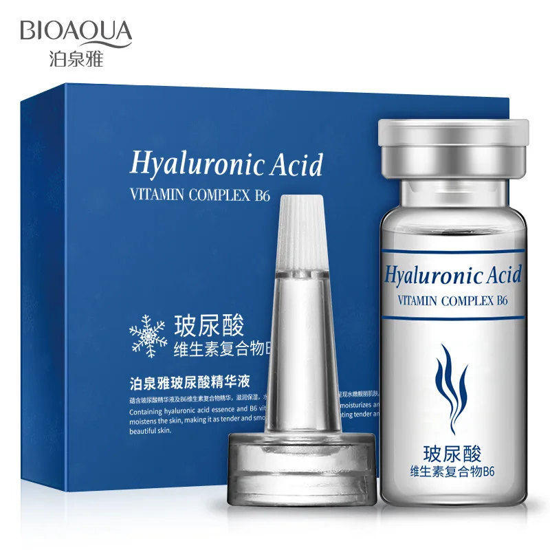 BIOAQUA 10PCS/Set Hyaluronic Acid Serum Moisturizing Vitamins E Facial Moisturizing Anti Wrinkle Aging Collagen Day Skin Care