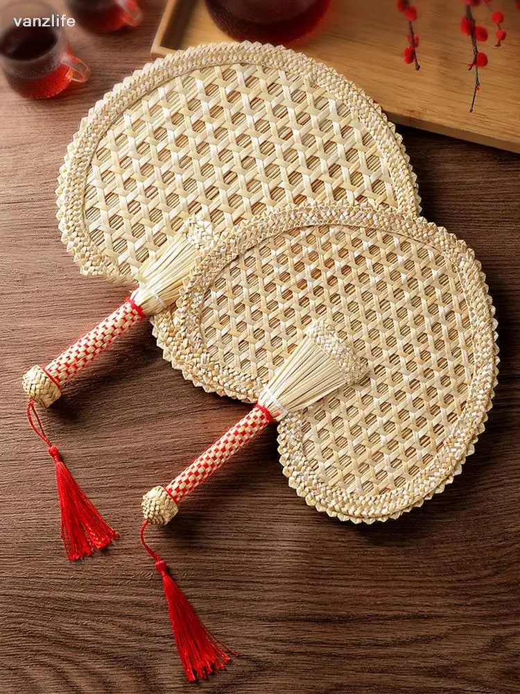 

Веер, Летний большой кошачий хвост, веер для девочек, старомодный ручной вентилятор из тканой травы, домашний банан для маленьких детей, ант...